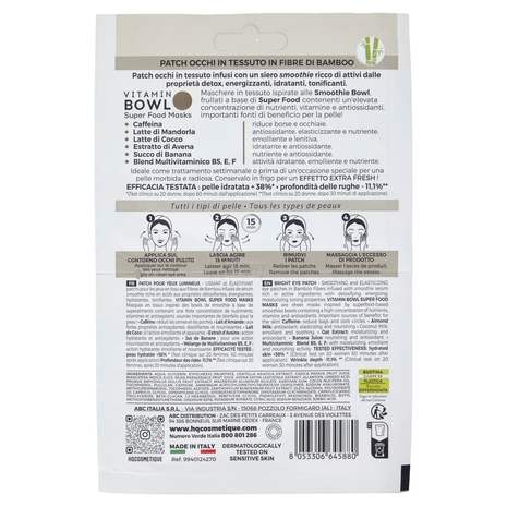 HQ Ingredients Patch Occhi Bright Attivi Caffè - Mandorla - Cocco - Avena 4 pz